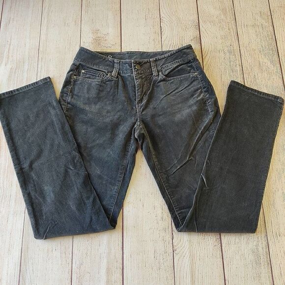 Ann Taylor Curvy Fit gray velvet straight leg jeans 0P - Picture 1 of 9